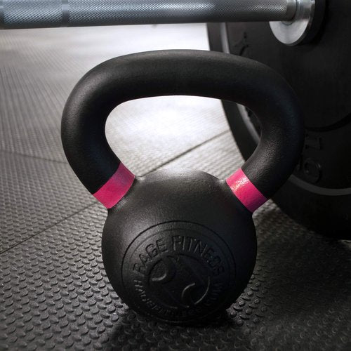 Rage Fitness Powder Coated Kettlebells for strength traininig, conditioning and cross training, Lb and KG Markings, 4 KG