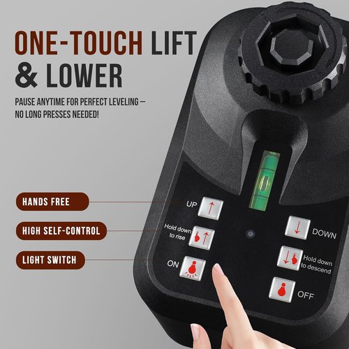 Electric Trailer Jack 7600LBS - 12V Heavy Duty RV Tongue Jack with Remote Control & LED Light | IPX65 Waterproof, 9.8-31.5" Extension