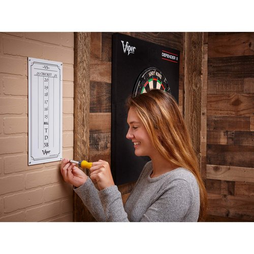 Viper by GLD Products Dry Erase Scoreboard, Cricket and 01 Dart Games, White, 15.375" H x 7.875" W, Small (41-0310)