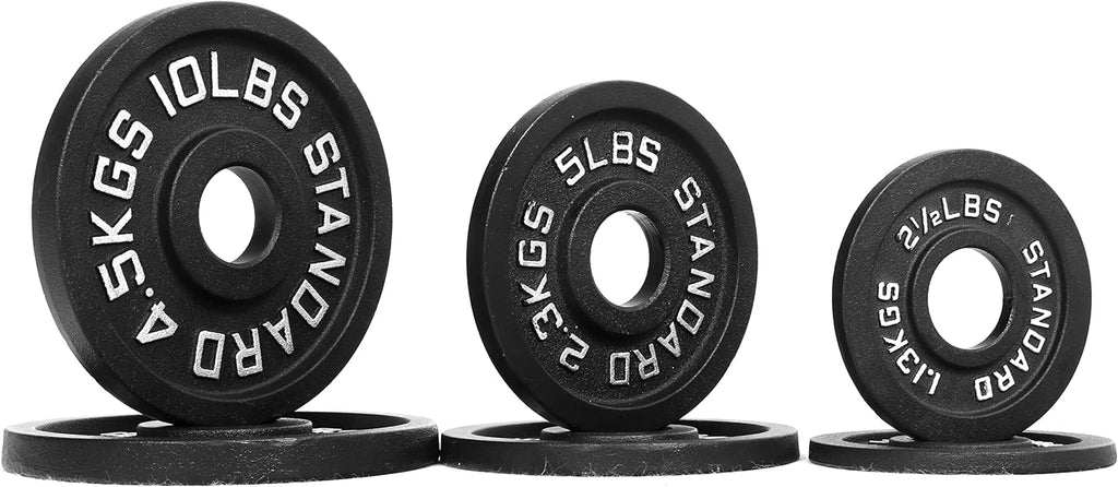 Signature Fitness Olympic 2-Inch Cast Iron Weight Plate - Ideal for Strength Training & Weightlifting