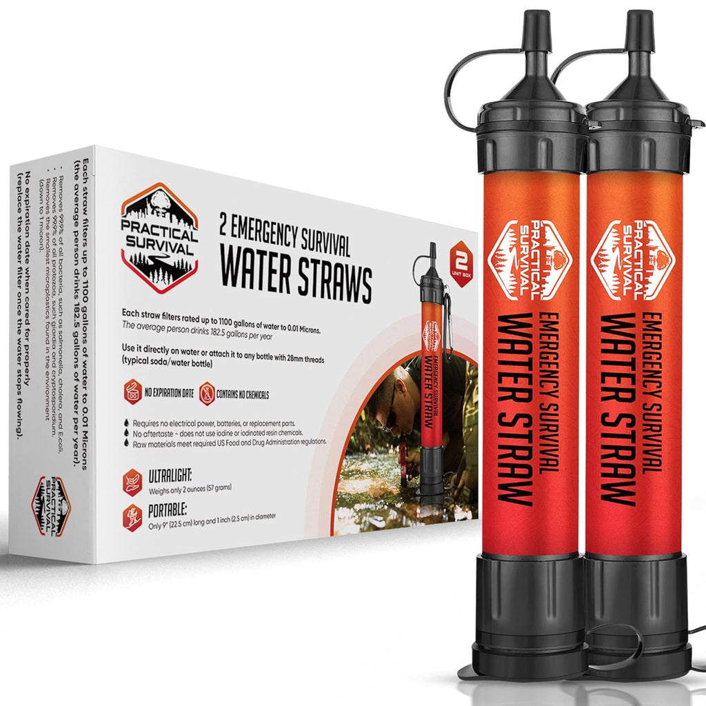 Skiennix High-Capacity Emergency Water Straws - Lightweight & Reusable | 1800-Gallon Filters for Camping, Hiking, Travel, and Survival