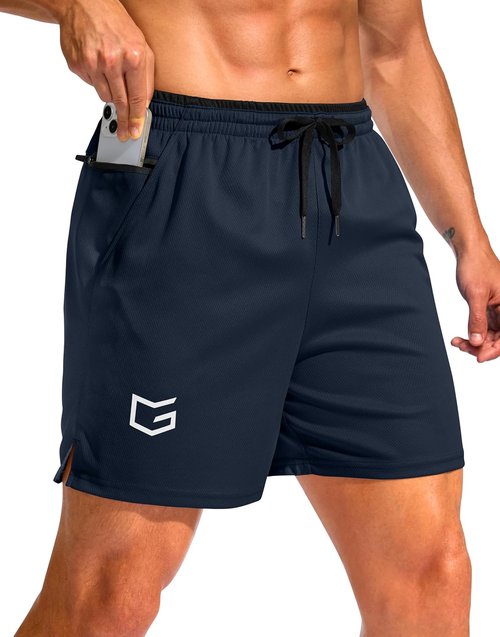 G Gradual Men's Running Athletic Shorts - Lightweight Quick-Dry Gym Shorts with Zipper Pocket | 5"/7" Sizes