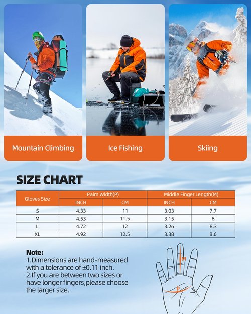 Heated Gloves for Men Women, 7.4V Electric Battery Rechargeable Heated Ski Gloves, Waterproof Touchscreen Heating Gloves for Winter Outdoor Hunting Motorcycle Cycling