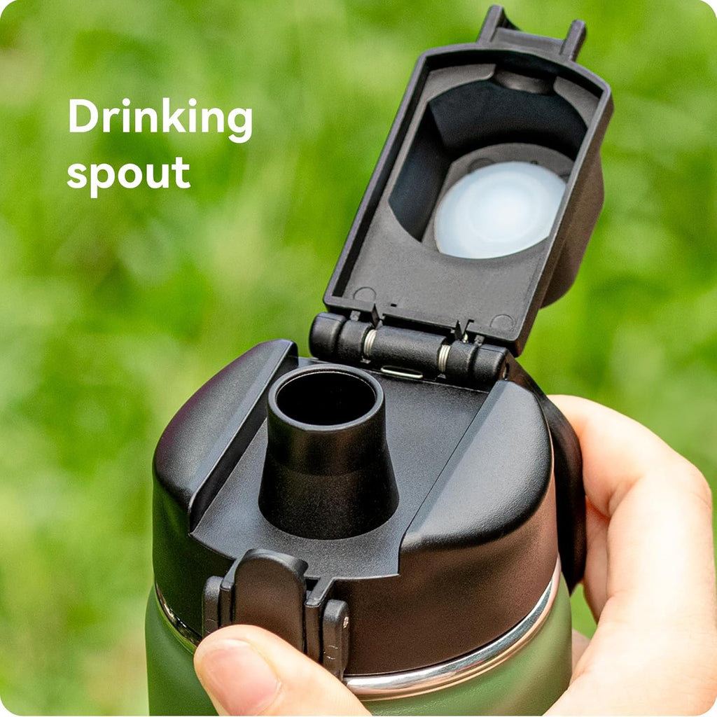 Snowfall Auto Flip Lid - Spout Lid for Hydro Flask 12-64 oz Wide Mouth | Fits Simple Modern, Iron Flask, Takeya