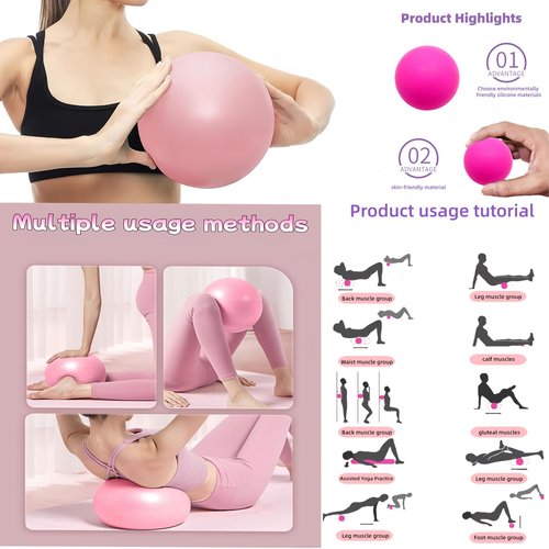 FJFQXY Home Pilates Kit for Women, Pilates Equipment Ring Set with Magic Circle, Body Tape Measure, D Grip Dumbbells, Pilates Ball, Massage Ball, Yoga Socks and Resistance Bands