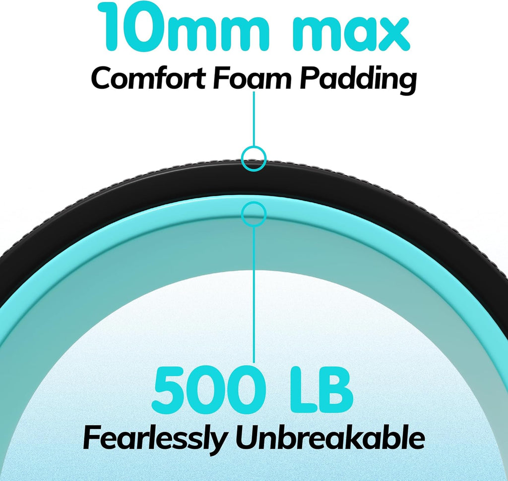 Skiennix Yoga Wheel - 4 Pack Back Roller for Pain Relief & Deep Tissue Massage | Ideal for Stretching and Therapy