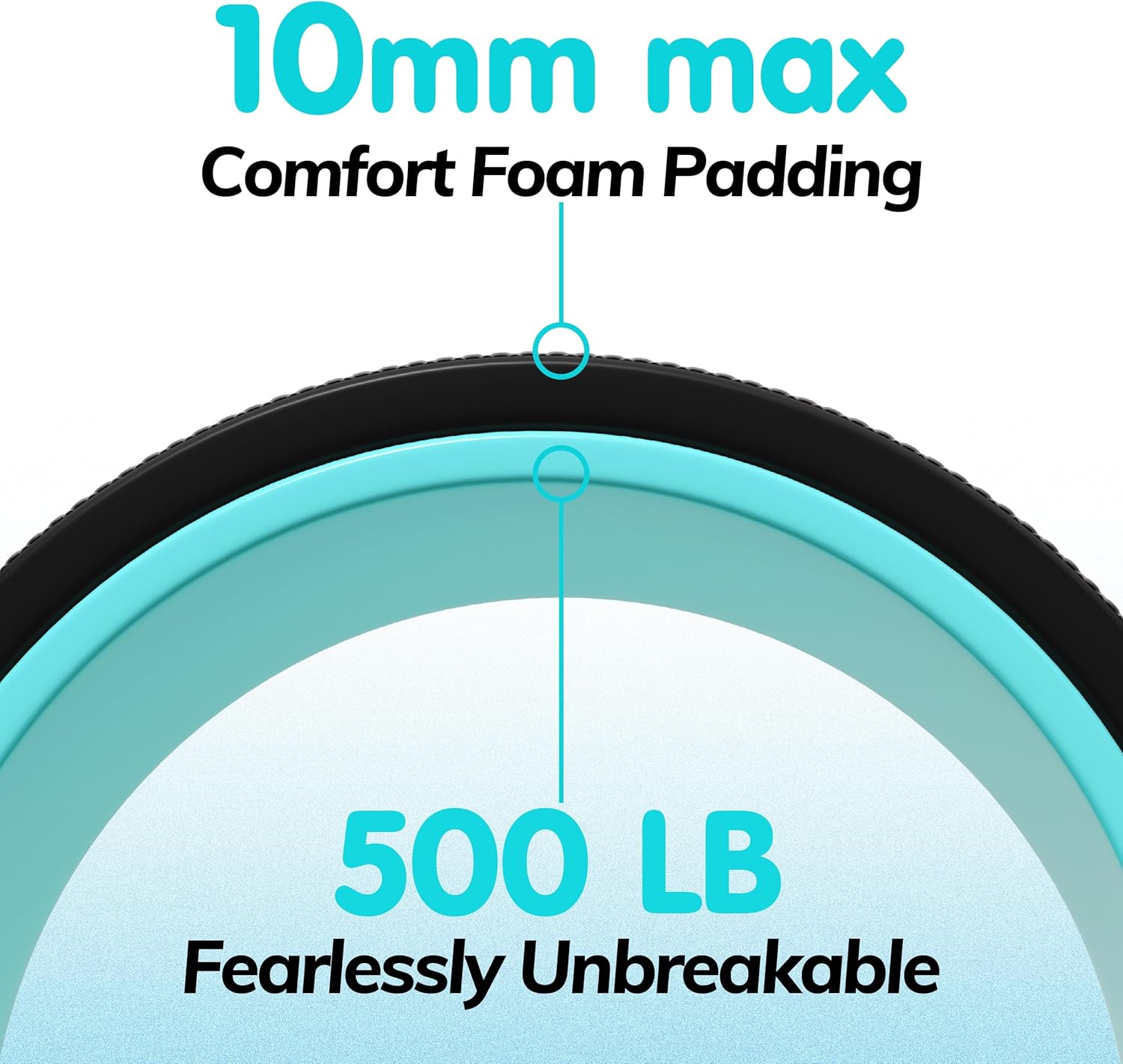 Skiennix Yoga Wheel - 4 Pack Back Roller for Pain Relief & Deep Tissue Massage | Ideal for Stretching and Therapy