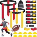Flag Football Set by [Brand Name] - Adjustable 14/20 Player Belts with Cones, Football, Pump & Bag for Youth and Adults