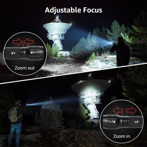Lighting EVER LED Flashlight - High Lumens, Waterproof, Adjustable Focus | Compact Tactical Light for Outdoor Use
