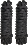 Marine Grade Dock Lines by [Brand Name] - 5/8" x 35' Double Braided Nylon Boat Rope - High Strength, Easy Handling, Fray Resistant - Black (2 Pack)