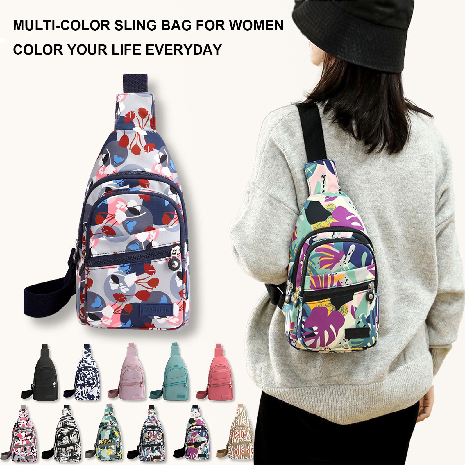 Hiflyer Sling Bags Crossbody Bags for Women Trendy, Fanny Packs for Women Cross Body, Sling Bag Crossbody Purse (Pink)