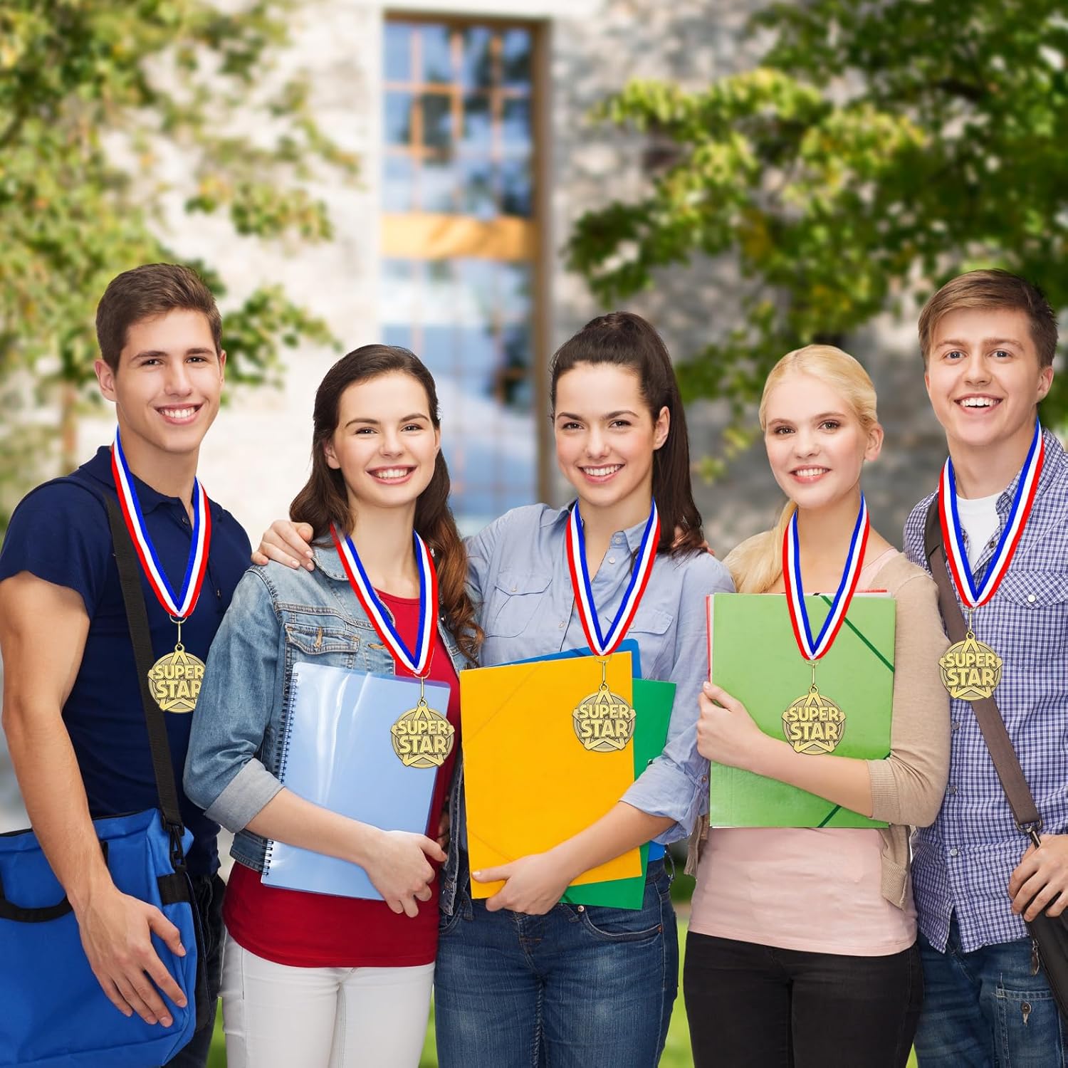 Quelay 30 Pcs Gold Award Medals - 2'' Winner Medals with Neck Ribbons for Team Competitions & Graduation