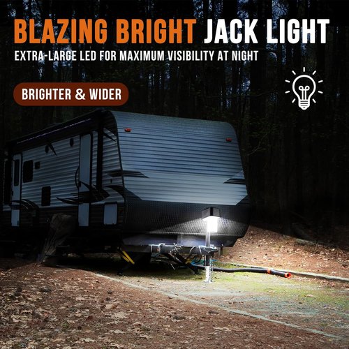 Electric Trailer Jack 7600LBS - 12V Heavy Duty RV Tongue Jack with Remote Control & LED Light | IPX65 Waterproof, 9.8-31.5" Extension