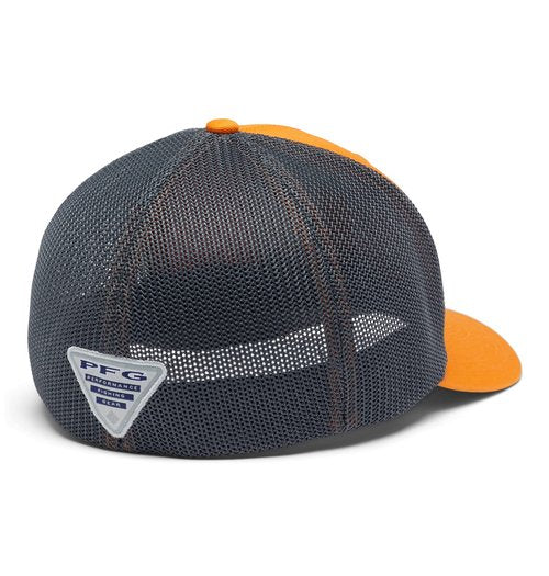 Columbia Unisex PFG Fish Flag Mesh Ball Cap - High, Orange Blast/City Grey/Trout Flag, Small/Medium