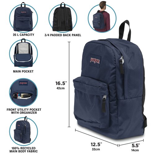 JanSport SuperBreak One Backpacks - Durable, Lightweight Bookbag with 1 Main Compartment, Front Utility Pocket with Built-in Organizer - Premium Backpack, Screen Static