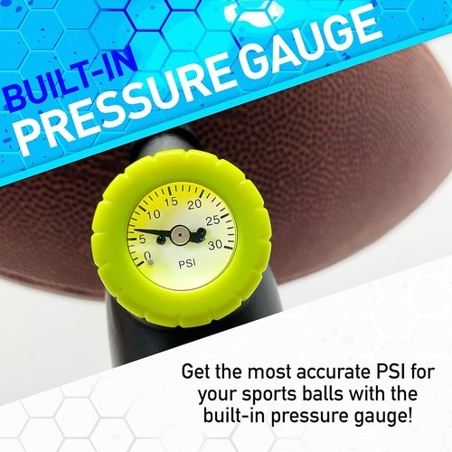 Franklin Sports Ball Pump - Hand Pump with Pressure Gauge for Soccer, Basketballs & More | Black