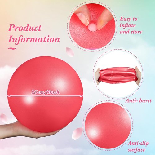 Aoriher 10 Pcs Mini Pilates Balls - 9 Inch Anti-Burst Yoga Balls for Stability & Core Workout
