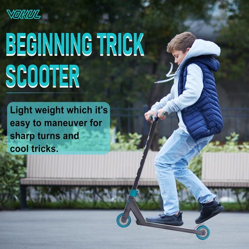 VOKUL Complete Pro Stunt Scooter for Kids, Boys Girls, Teens High Performance Trick Scooter for Skatepark Street – for Ages 6 and Up