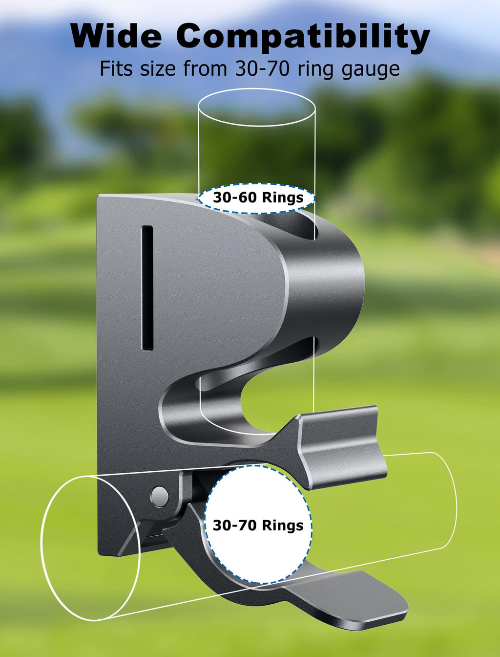 Xuperace Magnetic Holder Clip for Golf Cart, Aluminum Alloy Stand Clip Holder Fit for 30-70 Rings, Golf Cart Accessories, Golf Gift for Men or Women