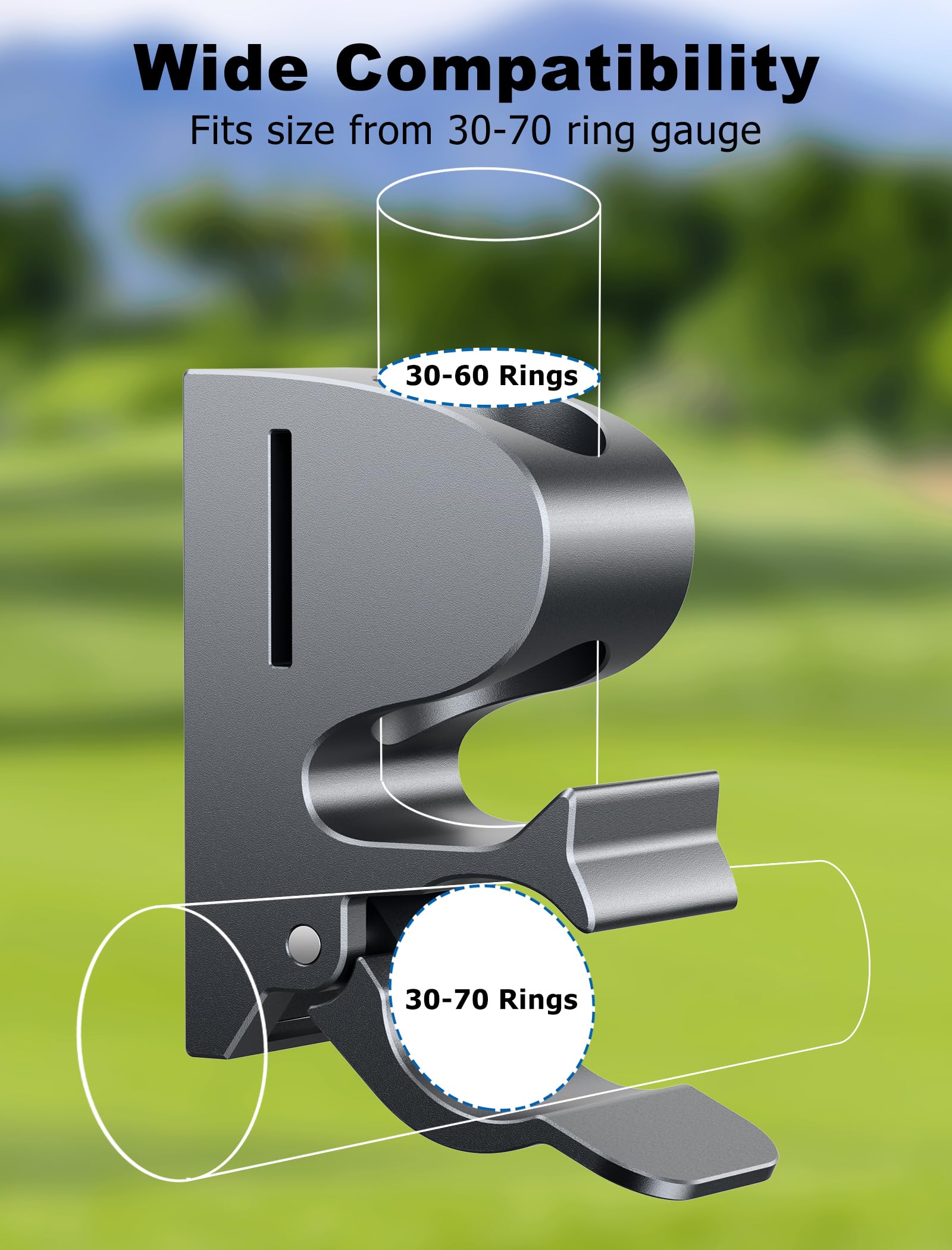 Xuperace Magnetic Holder Clip for Golf Cart, Aluminum Alloy Stand Clip Holder Fit for 30-70 Rings, Golf Cart Accessories, Golf Gift for Men or Women