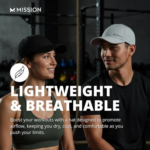MISSION Cooling Vented Performance Hat - Unisex One Size Cap for Workouts, Golf & Running