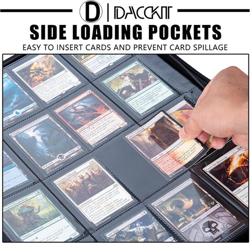 D DACCKIT Card Binder - 16 Pocket Album for 1024 Trading & Sports Cards | Model A in Golden Yellow