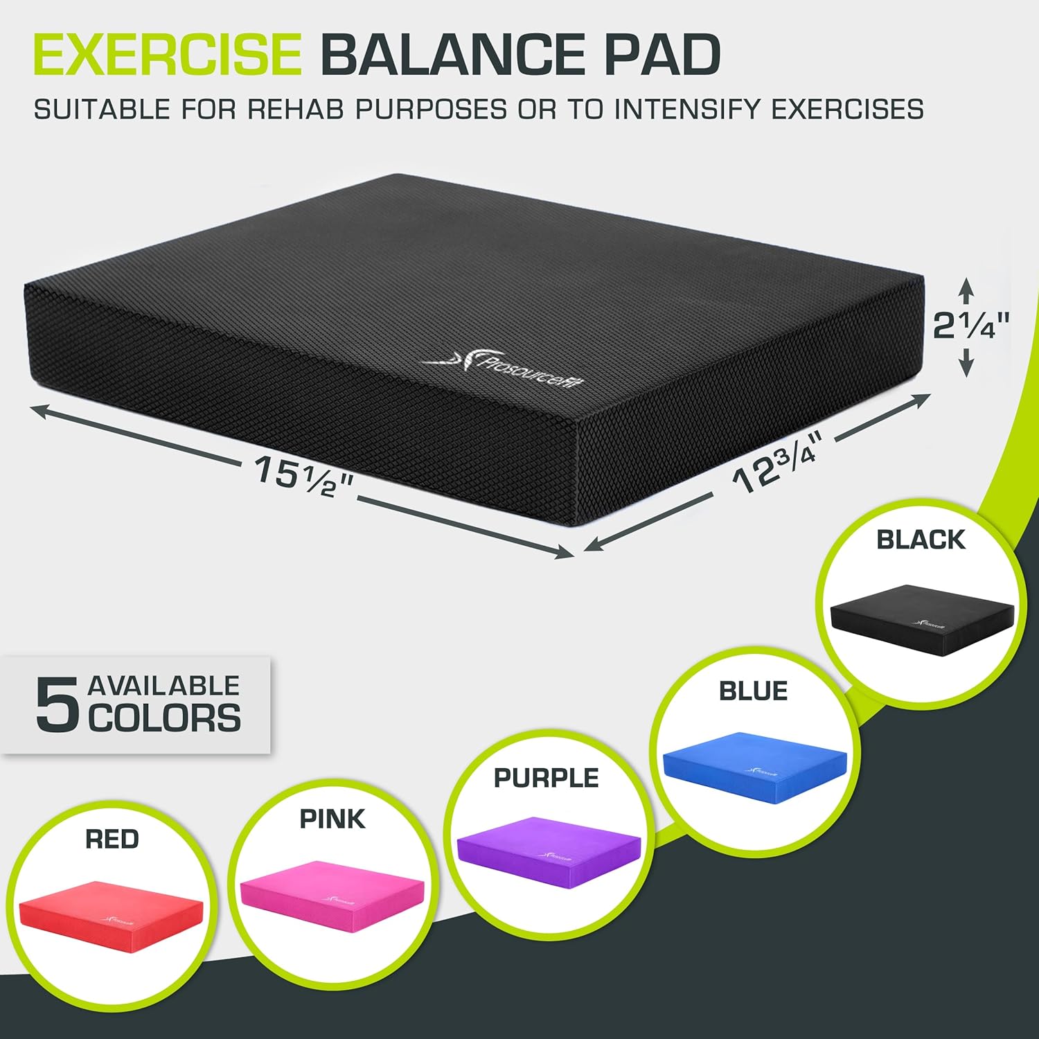ProsourceFit Balance Pad - Non-Slip Foam Mat for Fitness, Yoga & Stability Training | Ideal for Therapy