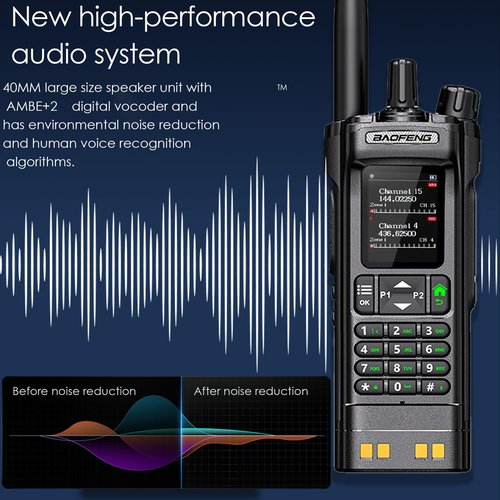 BAOFENG DM32 DMR 10W Long Range Walkie Talkie | Dual Band VHF/UHF | GPS & USB-C Rechargeable | Two Way Radio for Outdoor Hunting Emergency