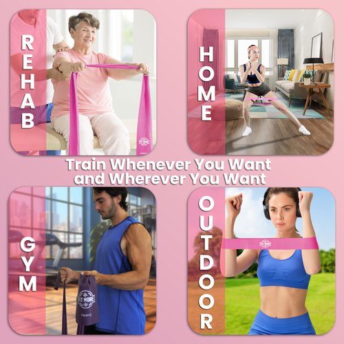 Resistance Bands for Women with Free Guided Workout Videos – Pilates Equipment & Exercise Set, Latex‑Free TPE, 5 Loop & 3 Flat Bands for Home, Gym, Toning & Recovery