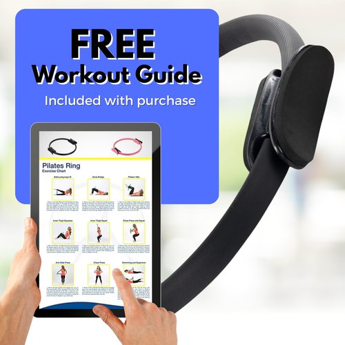 AFK DIRECT Pilates Ring for Women Premium Fitness Ring for Toning & Strength Pilates Equipment & Home Pilates Workout Kit Pilates Set for Full Body Sculpting Strong Black