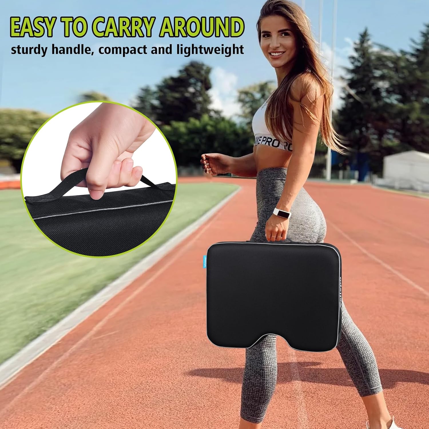 Skiennix Stadium Seat Cushion - Waterproof Extra Thick Memory Foam Bleacher Seat | Portable & Comfortable