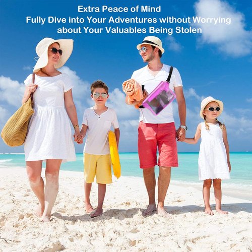 AiRunTech Waterproof Pouch - 2 Pack Waist Strap for Safe & Dry Phone Storage | Ideal for Beach, Boating & Water Activities