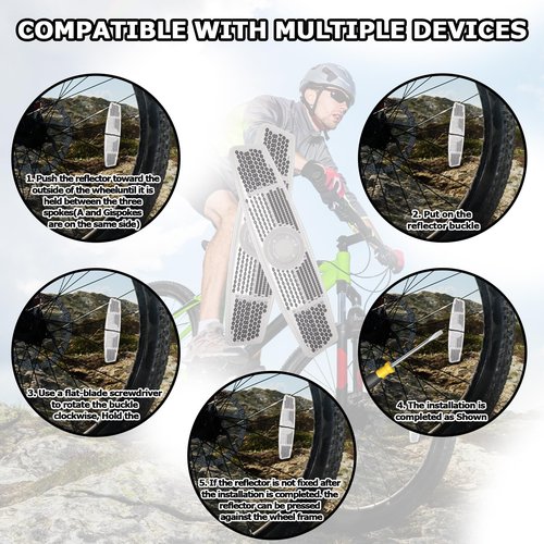 Fampery 6Pcs Bike Spoke Reflectors, Bicycle Wheel Reflectors Bicycle Reflectors for Night Riding Safety Warning Spoke Reflector for Mountain Bikes & Road Bikes