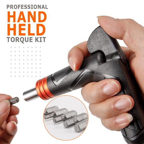 Super B Adjustable T Torque Wrench - 4, 5, 6 NM Includes 3, 4, 5, 6mm Hex and T 25 Tool Bits -1/4 Inch Hex Driver Torque Wrench- Bicycle Maintenance Tool for Road & Mountain Bikes (TB-TW51)