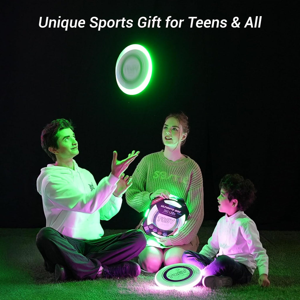 TOSY Flying Disc - Super Bright RGB LED Toy with Smart Modes | Rechargeable & Waterproof, Perfect for All Ages