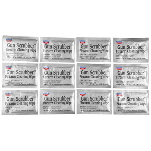 Birchwood Casey Gun Scrubber Gun Cleaning Wipes - Gun Cleaner, Lubricant, and Protectant, 12 Wipes