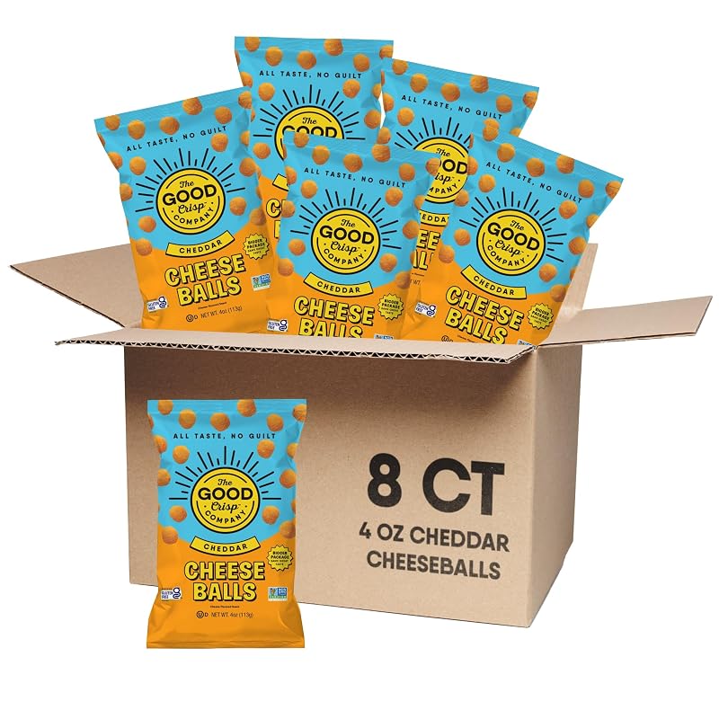 Cheddar Cheese Balls – 4 oz, Pack of 8 | The Good Crisp Company, Variation: Cheddar+4 Ounce