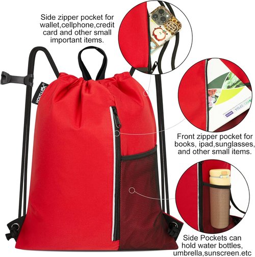 HOLYLUCK Drawstring Backpack - Versatile Gym Bag for Men & Women | Perfect for Beach & Sports