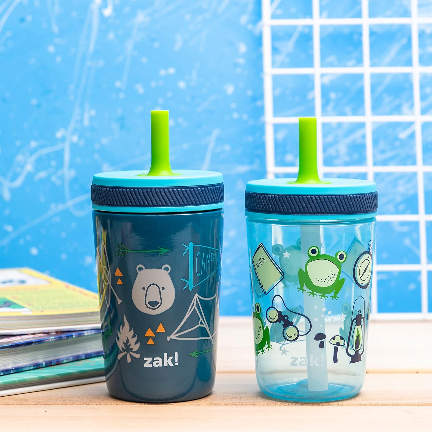 Zak Designs Kelso Tumbler Set - Leak-Proof Kids' Cups with Straw & Bonus Sipper | 3-Piece Non-BPA Bundle