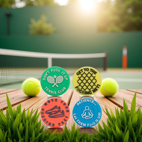 4 Pcs Spicy/Aggressive Reminder to Keep You On Your Tennis Game - Tennis Vibration Dampener, Tennis Racket Dampener, The Best Tennis Gift for Every Player and Team Tennis Vibration Dampeners