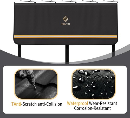 Filori 5-Bike Tailgate Pad - Heavy-Duty Scratch Protection for Pickup Trucks | Universal Fit, Black with Reflective Strips
