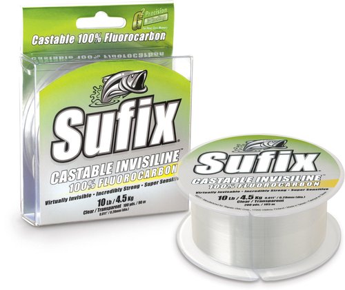 Sufix Invisiline Casting Flourocarbon 100-Yards Spool Size Fishing Line (Clear, 8-Pound)
