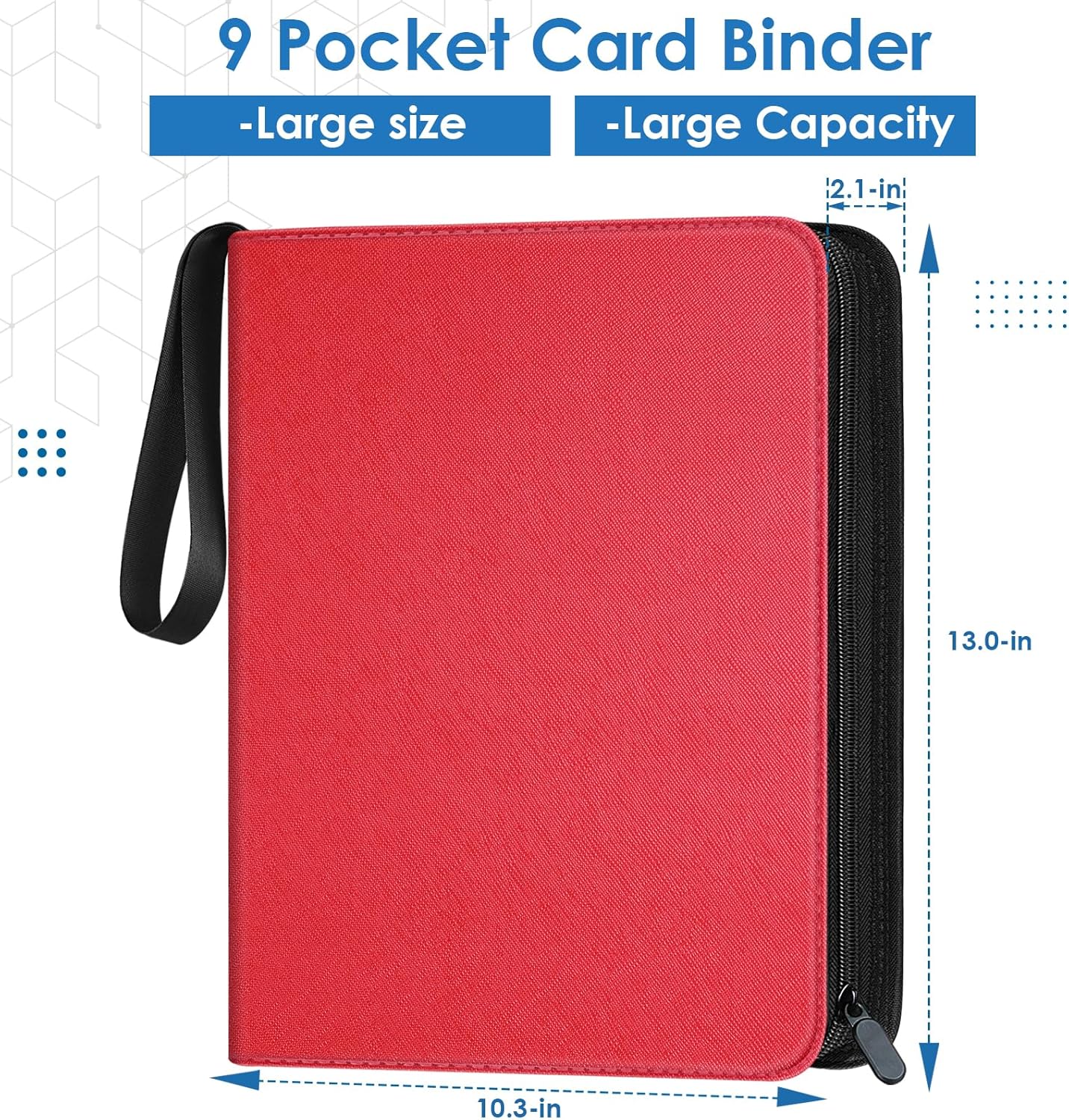 Skiennix 900 Pockets Card Binder - Durable Trading Card Holder Album for Sports & Game Cards (Red)