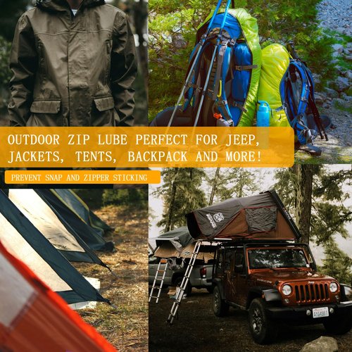Marine Grade Zipper Wax Lubricant - 4Pcs Snap & Zipper Care Stick for Boats, Tents & Jackets