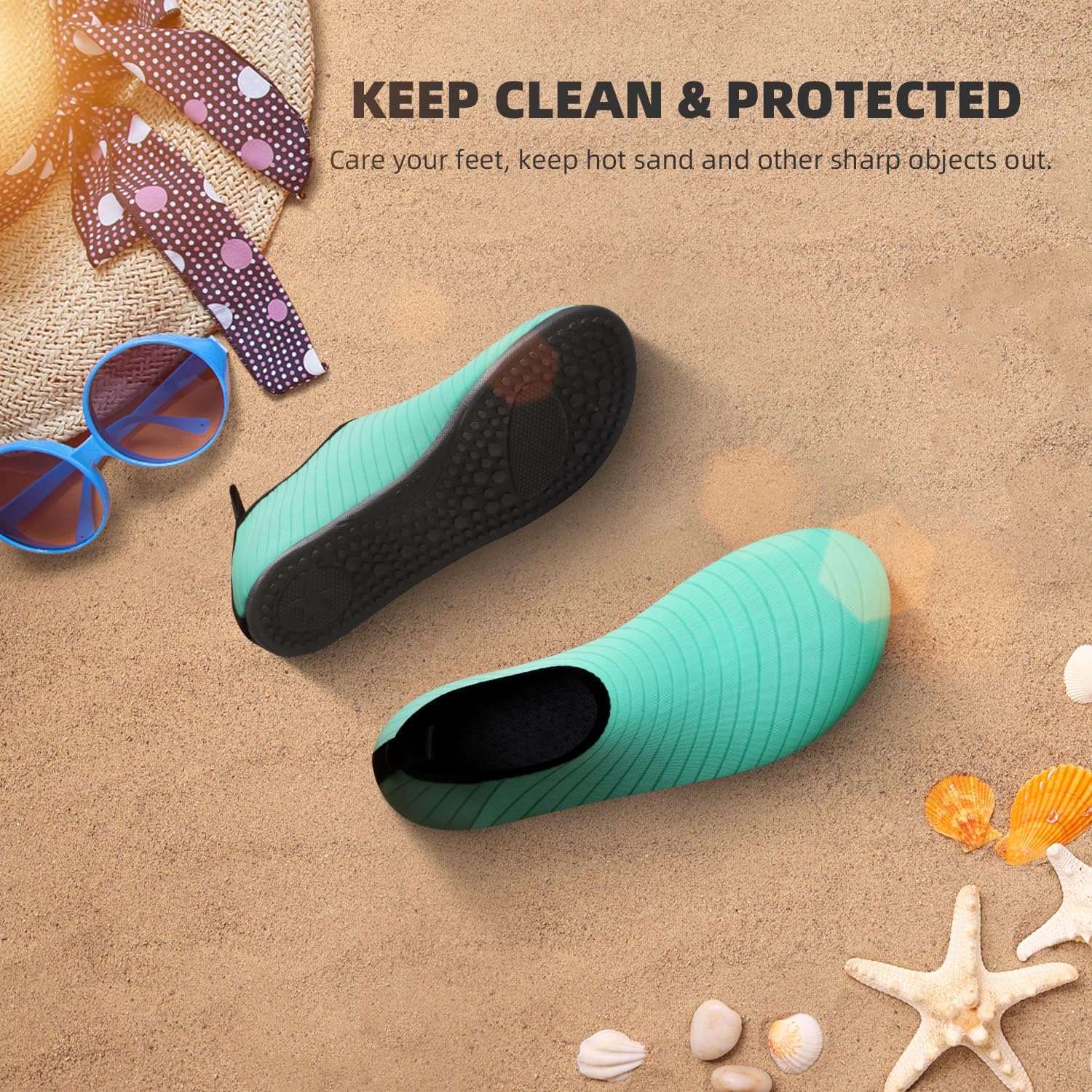 Skiennix Water Shoes - Quick-Dry Aqua Socks for Beach & Pool | Unisex Sizes for Adults & Youth
