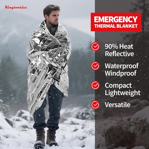 Emergency Thermal Blanket - Mylar Space Survival Kit | 4-Pack for Ultimate Protection