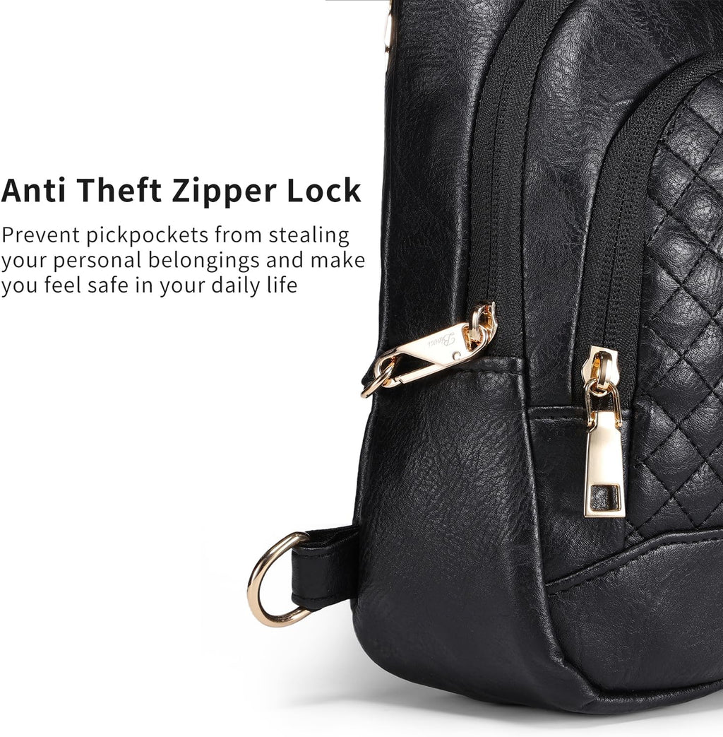 Skiennix Crossbody Bag for Women - Anti-Theft Sling Handbag with Zipper Lock | Vegan Leather, RFID Blocking