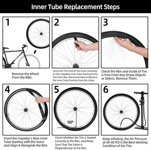 Hapleby Premium Bike Tubes - Compatible with 26 Inch Tires | Durable Inner Tubes with Schrader Valve (2PCS)