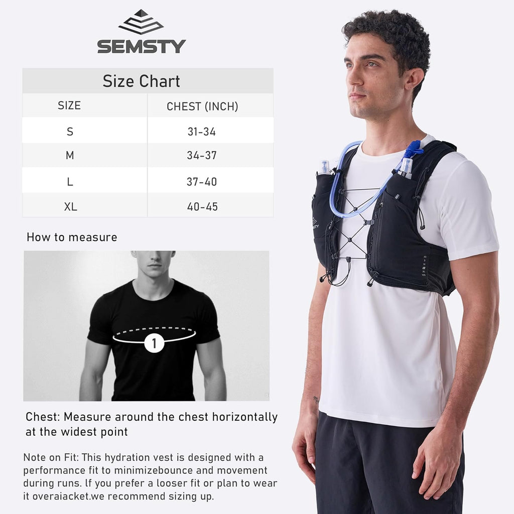 Running Hydration Vest 5L, Running Backpack with 2x500ml Soft Flask, Lightweight Water Backpack Reflective Trail Running Vest for Running Hiking Cycling
