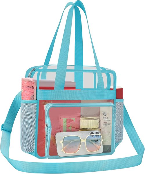 Clear Tote Bag for Stadium Events - 12x12x6 with Reinforced Straps | Ideal for Sports Fans & Travel